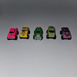 5 VTG Road Champs Mini Monster Wheels Lot Small Micro Pink Yellow Green Purple